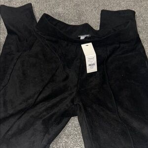 Velvet Black Suede Leggings